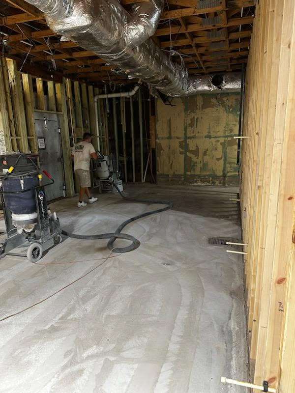 Commercial restaurant floor coating preparation in St. Augustine FL